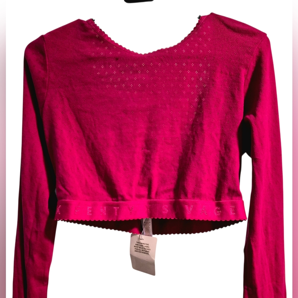 Savage X Fenty Vibrant Pink Crop Top - Picture 4 of 5